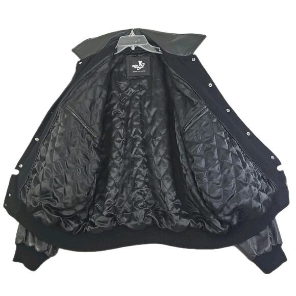 Vintage MTM Recognition ~Men's XXL~ Black Bomber Jacket Oklahoma City 80s 90s - Picture 4 of 14